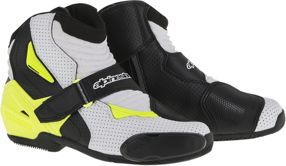 ALPINESTARS SMX-1 R Vented Boots - Black/White/Yellow - US 9.5 / EU 44 2224016-125-44