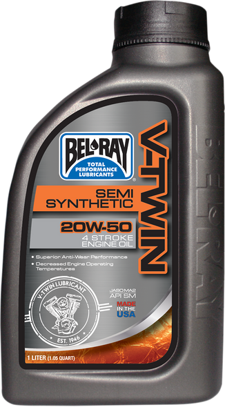 BEL-RAY V Twin Semi Synthetic Oil - 20W-50 -1 L 96910-BT1