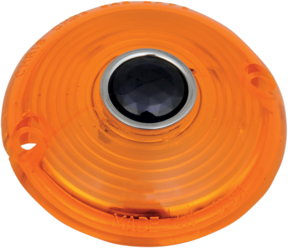 CHRIS PRODUCTS Turn Signal Lens - '63-'85 FL - Amber with Blue Dot DHD3AB