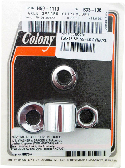 COLONY Axle Spacer - Front - 95-99 Dyna/XL 9975-4