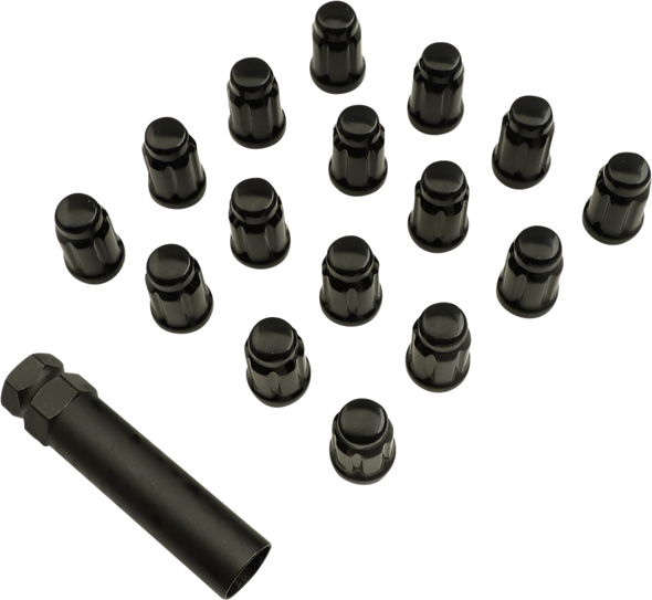 MOOSE UTILITY Lug Nut - Splined - 12 mm x 1.25 - Black - 16 Pack SPMO03806BL4