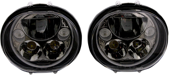 CUSTOM DYNAMICS LED Headlight - 5-3/4" - Black - Pair CDTB-575OV-B