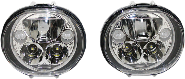 CUSTOM DYNAMICS LED Headlight - 5-3/4" - Chrome - Pair CDTB-575OV-C