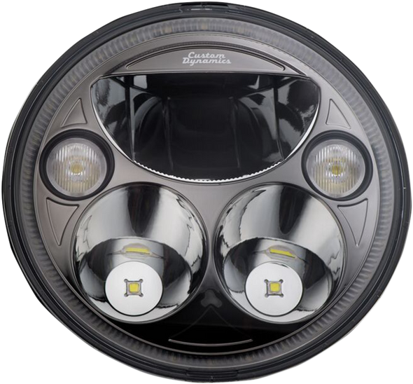 CUSTOM DYNAMICS LED Headlight - 7" - Black - Each CDTB-7-B