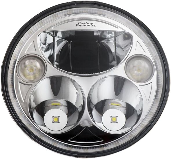 CUSTOM DYNAMICS LED Headlight - 7" - Chrome - Each CDTB-7-C