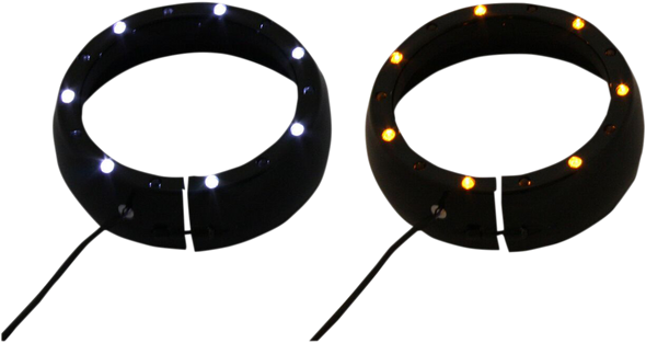 CUSTOM DYNAMICS Lighted Passing Lamp Trim Ring '96-'05 FLHT - Black CDTB-45TR-3B