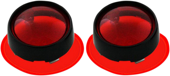 CUSTOM DYNAMICS Bullet Signal Lenses - Black/Red PB-B-BEZ-BR