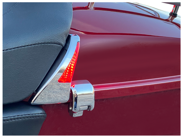 CUSTOM DYNAMICS Sequential Tour Pak Seat Back Rest LED Lights - Chrome/Red - FLH CD-TPBR-14-RC