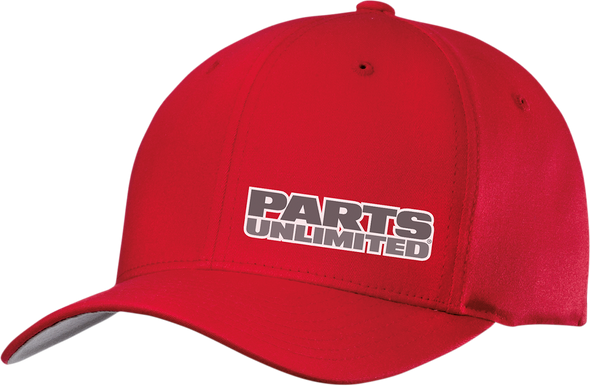 THROTTLE THREADS Parts Unlimited Curved Bill Hat - Red - Small/Medium PSU29H51RDSM