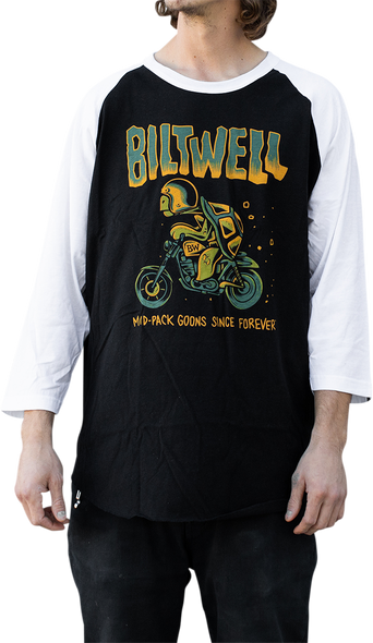 BILTWELL Goons Raglan T-Shirt - Black/White - Small 8103-056-002