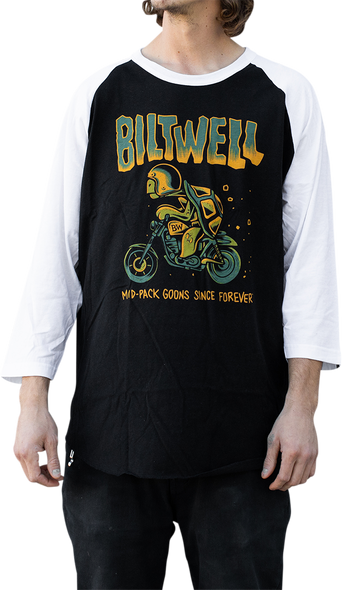 BILTWELL Goons Raglan T-Shirt - Black/White - XL 8103-056-005