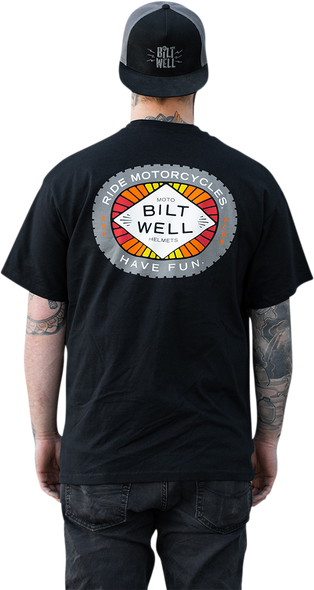 BILTWELL Ride Motorcycles, Have Fun T-Shirt - Black - Large 8101-053-004