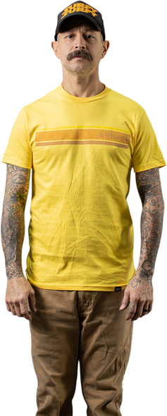 BILTWELL Stripe T-Shirt - Yellow - Large 8101-055-004