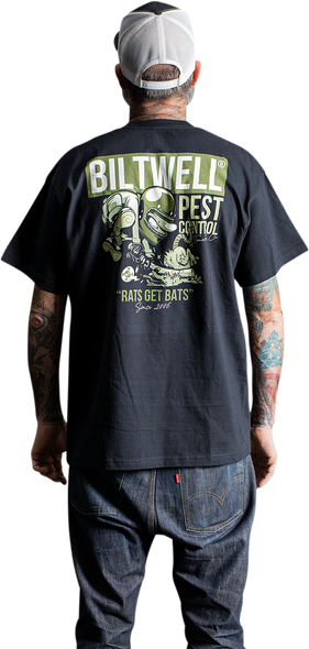 BILTWELL Rats Bats Pocket T-Shirt - Black - Small 8102-048-002