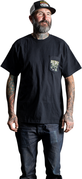 BILTWELL Rats Bats Pocket T-Shirt - Black - Small 8102-048-002