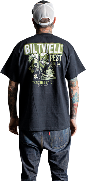 BILTWELL Rats Bats Pocket T-Shirt - Black - XL 8102-048-005