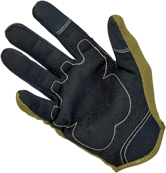 BILTWELL Moto Gloves - Olive/Black - Medium 1501-0309-003