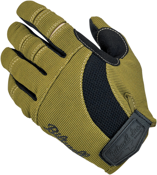 BILTWELL Moto Gloves - Olive/Black - Large 1501-0309-004