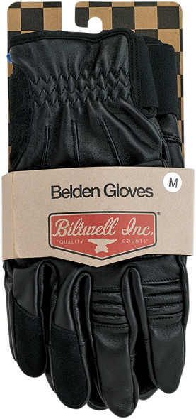 BILTWELL Belden Gloves- Black - Small 1505-0101-302