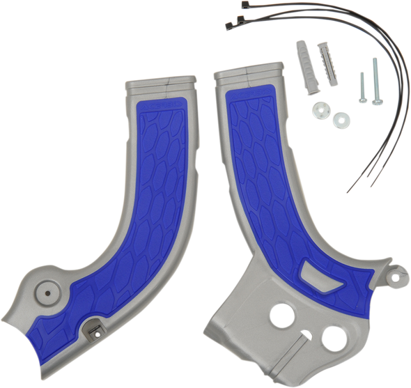 ACERBIS X-Grip Frame Guards - Silver/Blue - YZF 2374261404