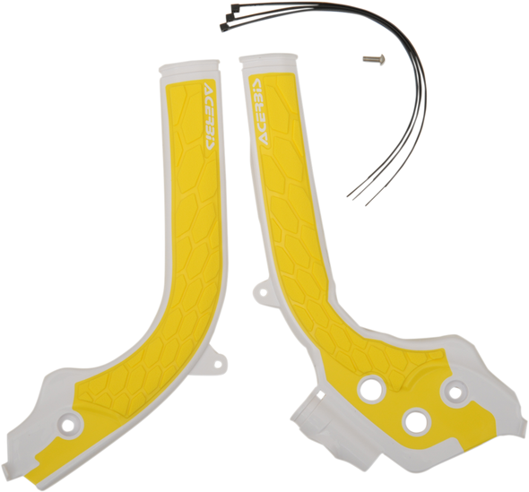 ACERBIS X-Grip Frame Guards - White/Yellow - KTM 2449531070