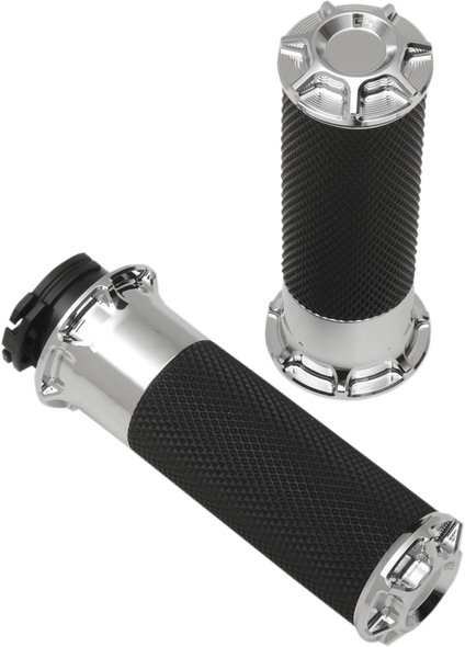 ARLEN NESS Grips - Beveled - Cable - Chrome 07-330