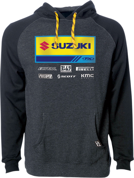 FACTORY EFFEX Suzuki 21 Racewear Hoodie - Charcoal/Black - Medium 24-88422