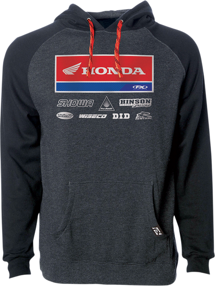 FACTORY EFFEX Honda 21 Racewear Hoodie - Charcoal/Black - Large 24-88324