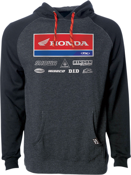 FACTORY EFFEX Honda 21 Racewear Hoodie - Charcoal/Black - Medium 24-88322