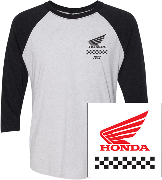 FACTORY EFFEX Honda Wing Baseball T-Shirt - White/Black - 2XL 23-87328