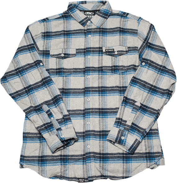 FACTORY EFFEX Yamaha Flannel Shirt - Blue/Gray - XL 22-85226