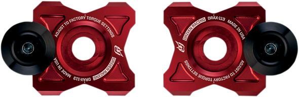 DRIVEN RACING Axle Block Sliders - Kawasaki - Red DRAX-113-RD