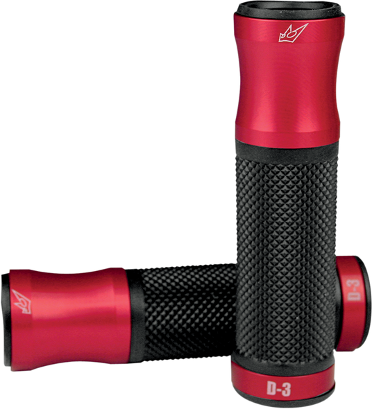 DRIVEN RACING Grips - D3 - 1" - Red/Black D3RD2