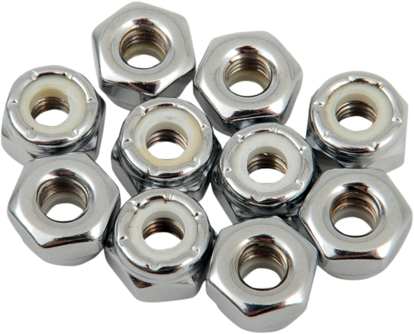 DRAG SPECIALTIES 10-32 Chrome Nylon Nut MPB272