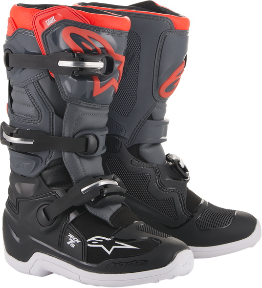 ALPINESTARS Tech 7S Boots - Dark Gray/Light Gray/Red Fluorescent - US 8 201501711338