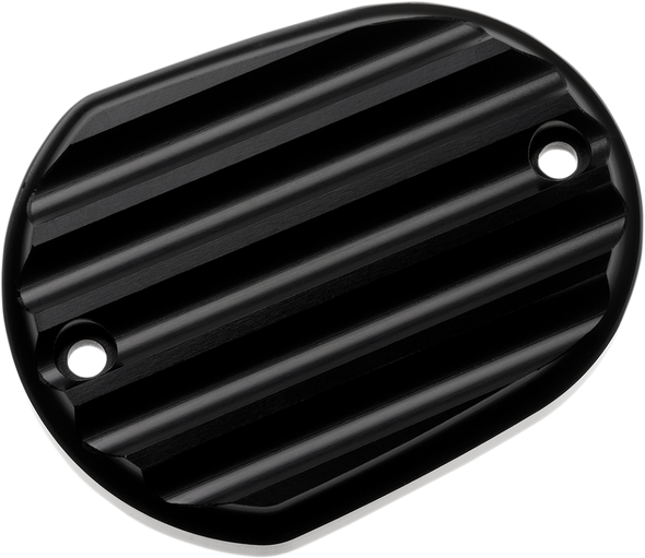 JOKER MACHINE Master Cylinder Cover - Brake - Front - Finned - Black 10-380-1