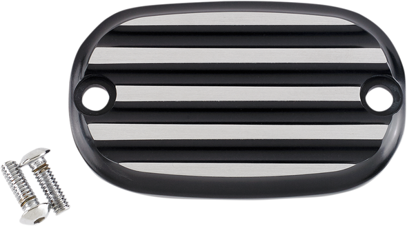 JOKER MACHINE Master Cylinder Cover - Finned - Black/Silver 08-01-2