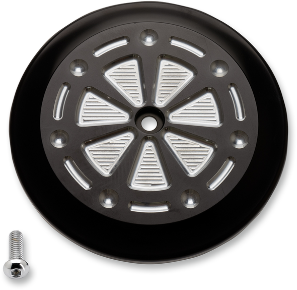 JOKER MACHINE Techno Air Cleaner Cover - Black/Silver 02-223-2