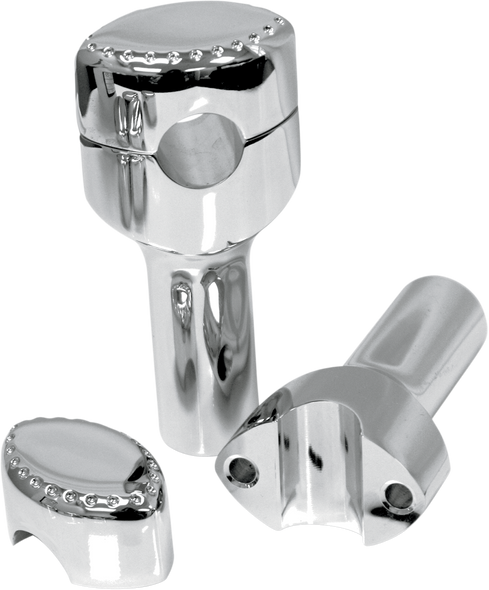 LA CHOPPERS Risers - Hefty Drilled - 4" - Chrome LA-7405-04