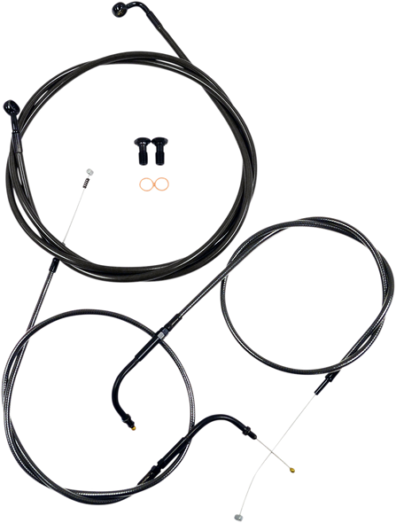 LA CHOPPERS Handlebar Cable/Brake Line Kit - 15" - 17" Ape Hanger Handlebars - Midnight LA-8230KT-16M