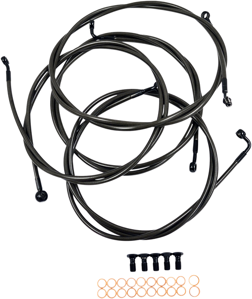 LA CHOPPERS Handlebar Cable/Brake Line Kit - 18" - 20" Ape Hanger Handlebars - Midnight LA-8052KT-19M