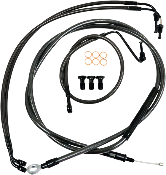 LA CHOPPERS Handlebar Cable/Brake Line Kit - 18" - 20" Ape Hanger Handlebars - Midnight LA-8011KT-19M