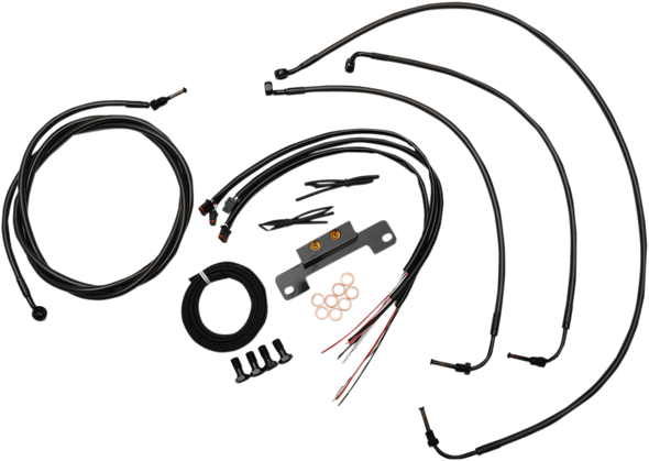 LA CHOPPERS Cable Kit - 12" - 14" Ape Hanger Handlebars - Midnight LA-8055KT2-13M
