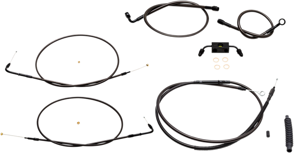LA CHOPPERS Handlebar Cable/Brake Line Kit - Mini Ape Hanger Handlebars - Midnight LA-8321KT-08M