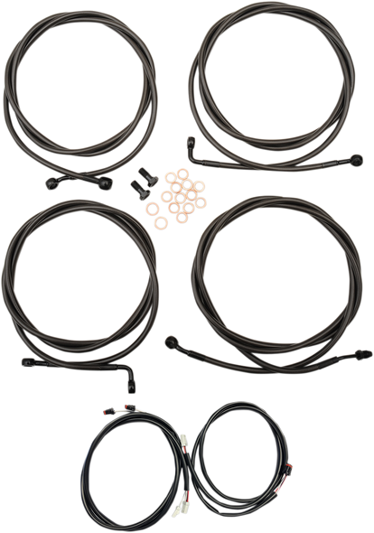 LA CHOPPERS Cable Kit - 12" - 14" Ape Hanger Handlebars - Midnight LA-8054KT3-13M