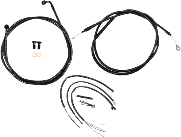 LA CHOPPERS Cable Kit - 18" - 20" Ape Hanger Handlebars - Midnight LA-8153KT2-19M