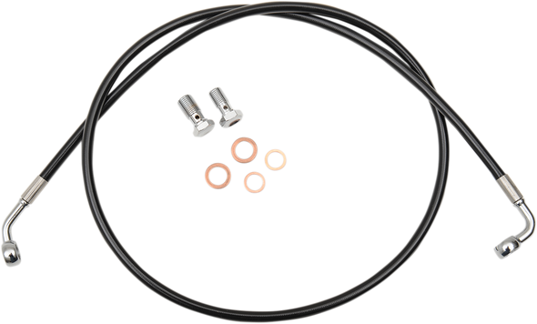 LA CHOPPERS Brake Line - 12" - 14" Ape Hanger Handlebars - Black LA-8100B13B