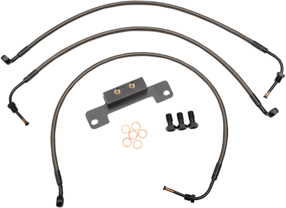 LA CHOPPERS Brake Lines - 12" - 14" Ape Hanger Handlebars - Midnight LA-8011B13M