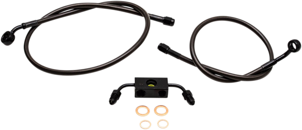 LA CHOPPERS Brake Lines - 12" - 14" Ape Hanger Handlebars - Midnight LA-8211B13M