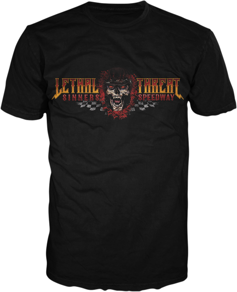 LETHAL THREAT Sinner's Speedway T-Shirt - Black - 2XL LT20883XXL
